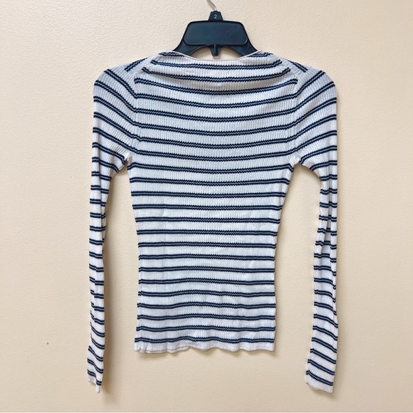 Vince Stripe Ribbed Boatneck Cotton Sweater - Picture 8 of 10